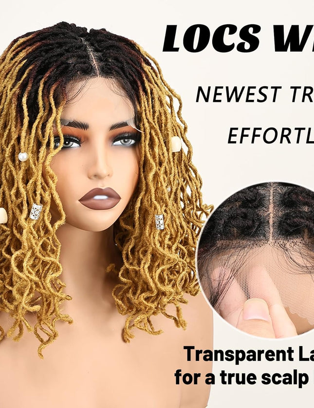 Faux Locs Crochet Synthetic Hair wig- #1b/27 color- pay 1 get 2