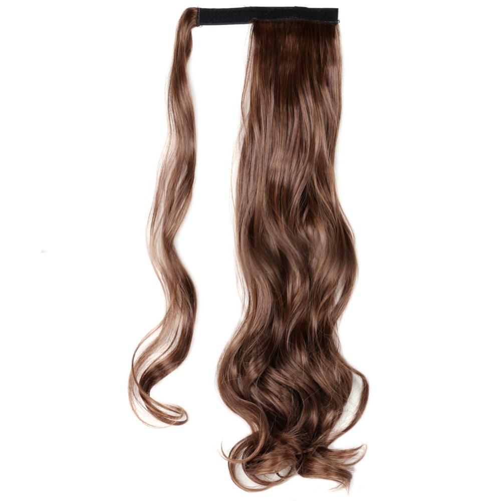 Invisible Ponytail Synthetic Fiber Big Wave Ponytail -brown color