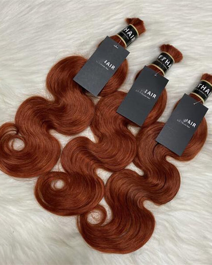 Body wave reddish brown color 15A human hair bulk for braiding