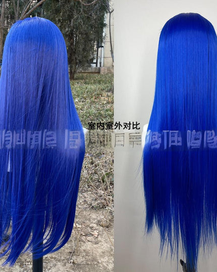 Synthetic lace frontal color wig straight---13*4---navy blue color--pay 1 get 2
