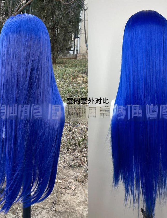 Synthetic lace frontal color wig straight---13*4---navy blue color--pay 1 get 2