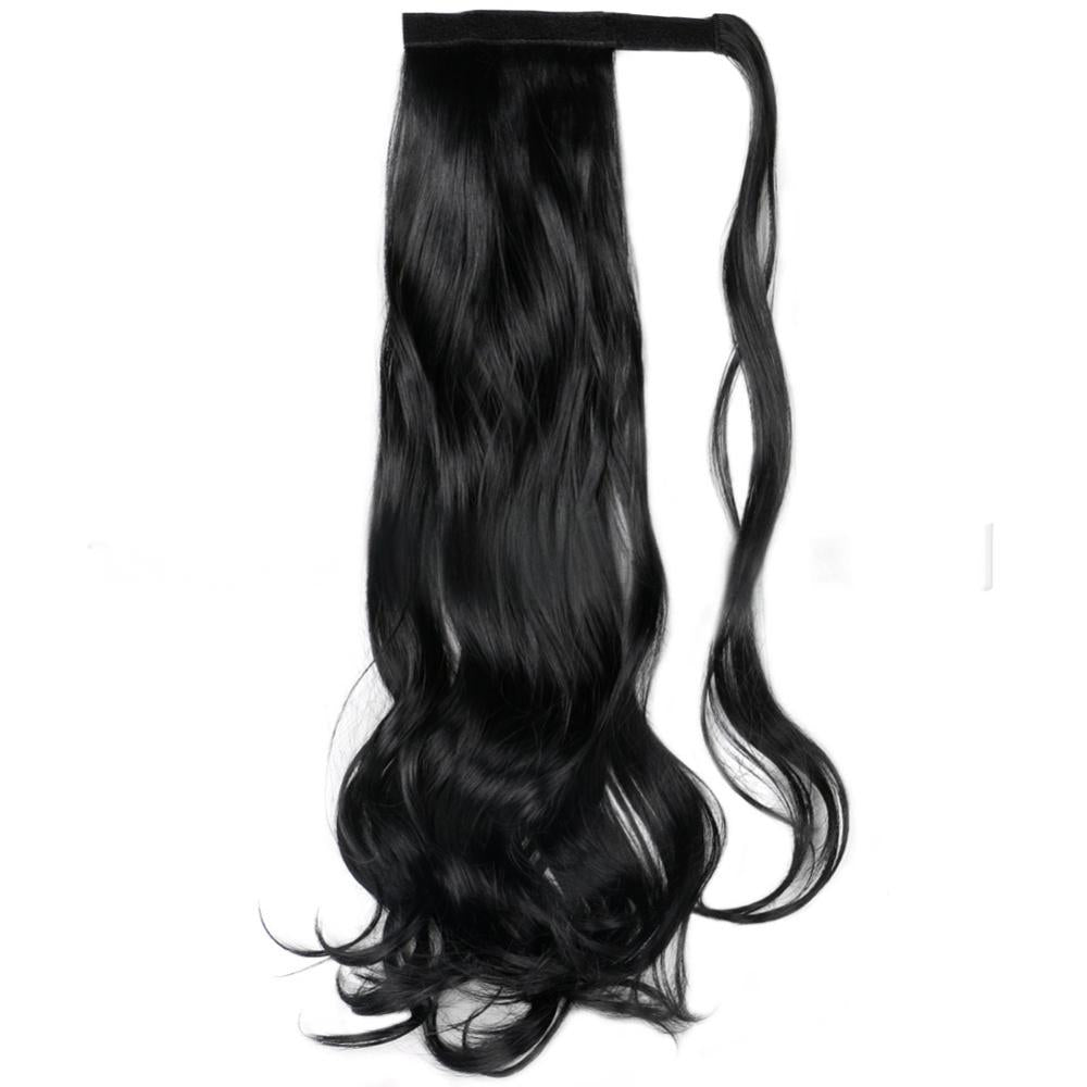 Invisible Ponytail Synthetic Fiber Big Wave Ponytail-black color