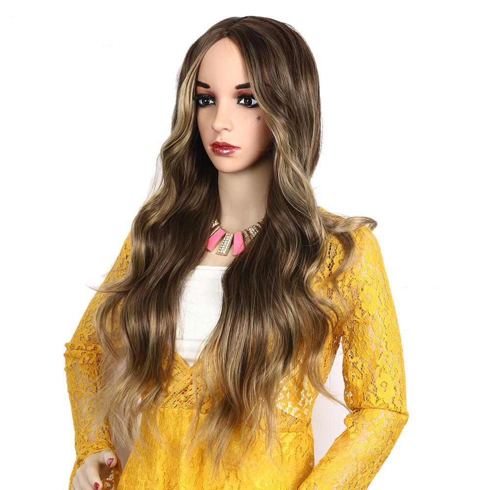 Fiber wig  big wave gray color-3