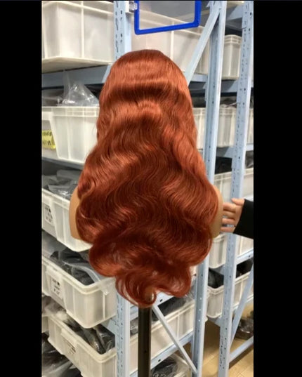 Reddish brown Color 33 4x4, 5*5 body wave Lace closure 100% Virgin Human Hair Wig 15A