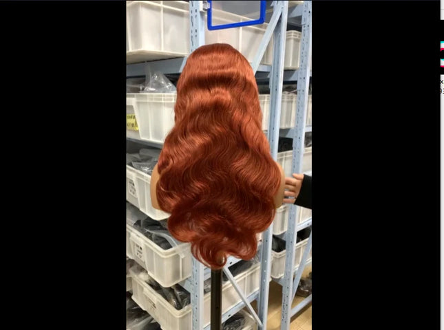 Reddish brown Color 33 4x4, 5*5 body wave Lace closure 100% Virgin Human Hair Wig 15A