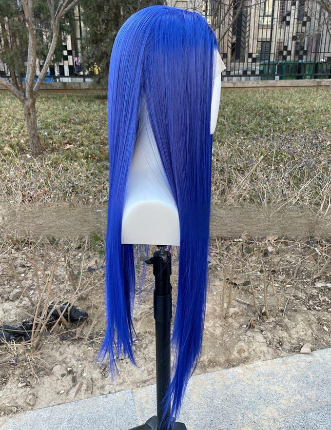 Synthetic lace frontal color wig straight---13*4---navy blue color--pay 1 get 2