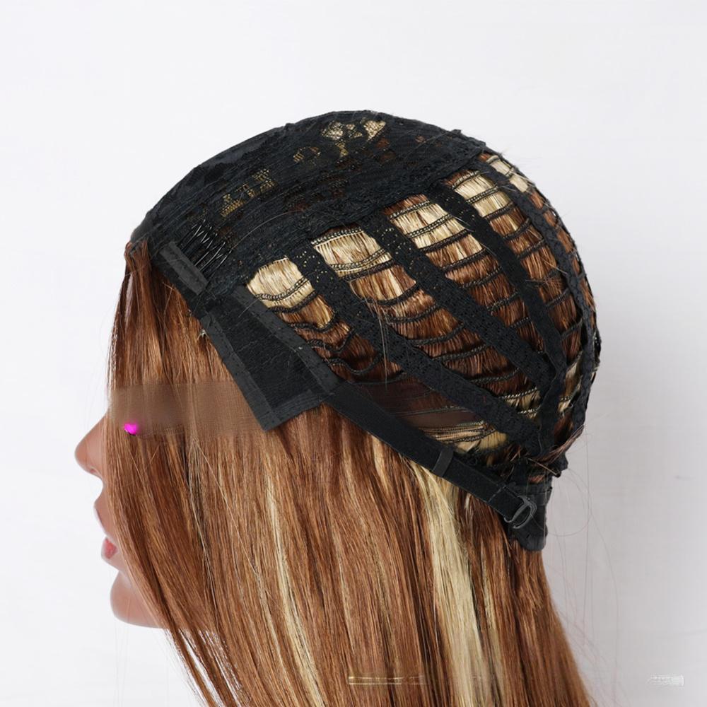 Fiber highlight Long straight wig