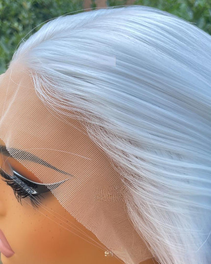 Synthetic lace frontal color wig straight---13*4---blue white color--pay 1 get 2