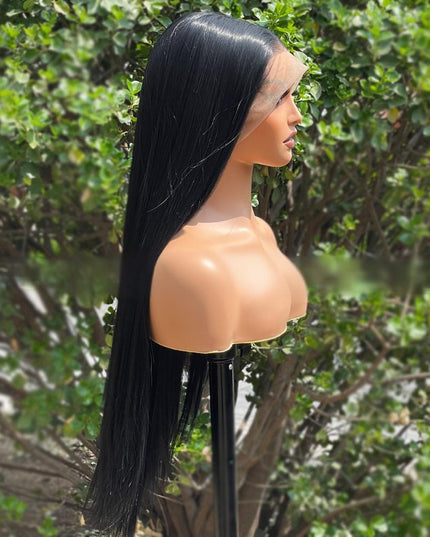 Synthetic lace frontal color wig---13*6---natural black color