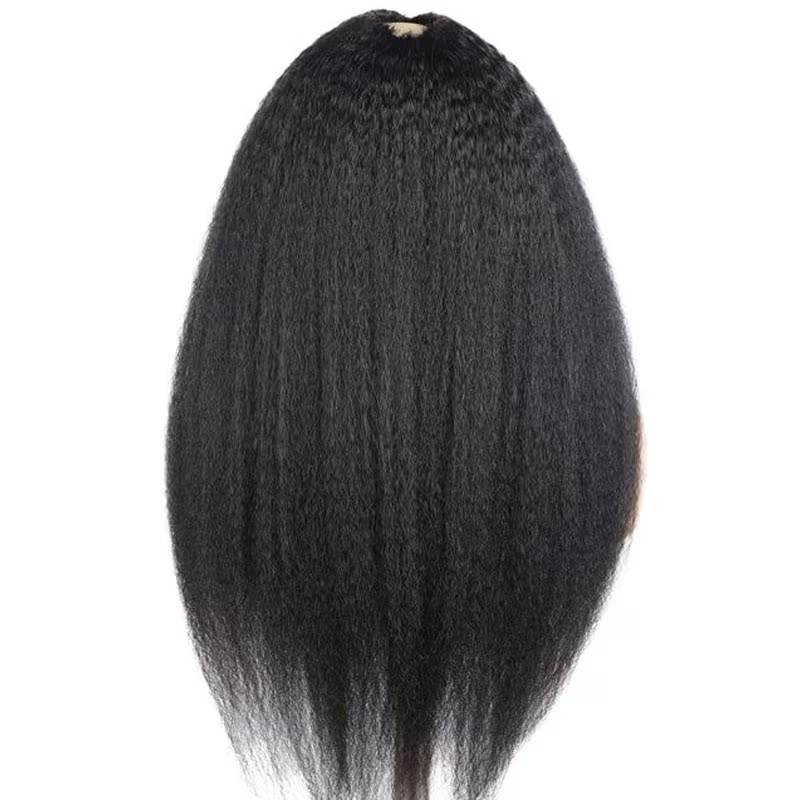 Natural color kinky straight 100% Virgin Human Hair U part wig