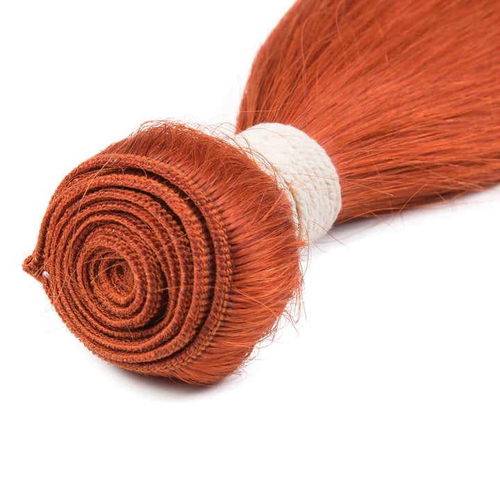 Ginger color straight  Virgin human Hair bundles 1 pc