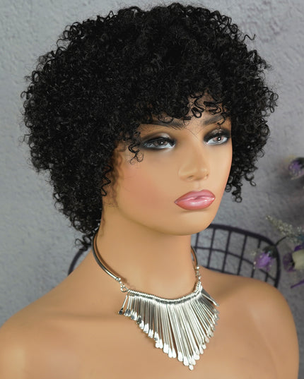 Machine made pixie cut wig---JK9037-#1B