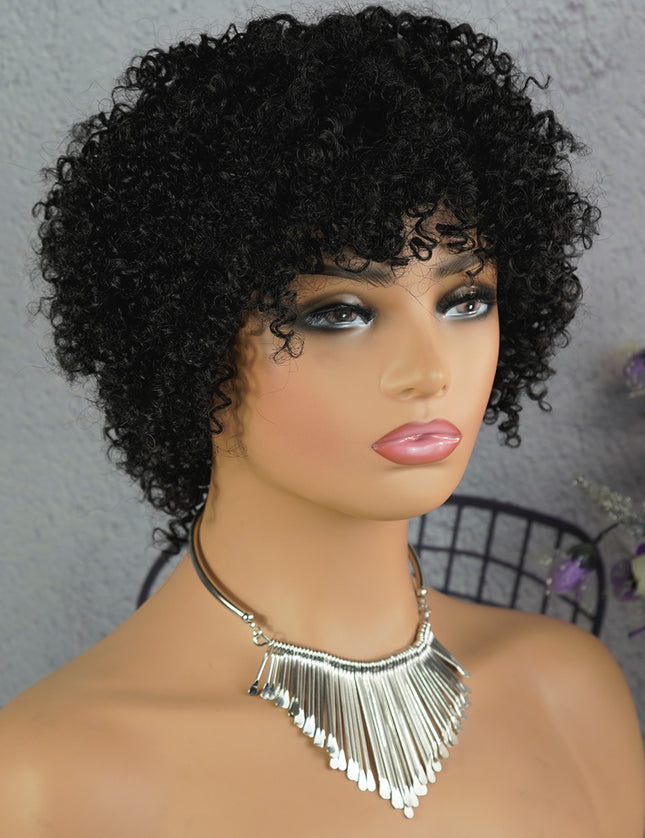 Machine made pixie cut wig---JK9037-#1B