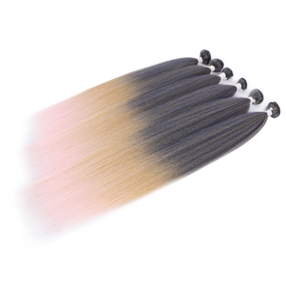 Synthetic Yaki six piece set hair weft-2