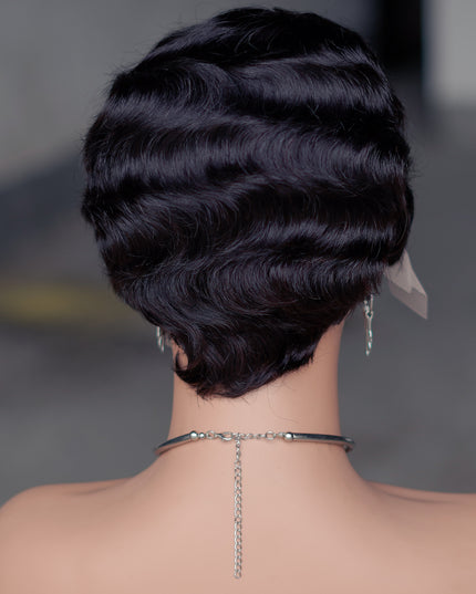 Pixie Cut Wig 13*4*1 lace part ---JK9012T-1B#