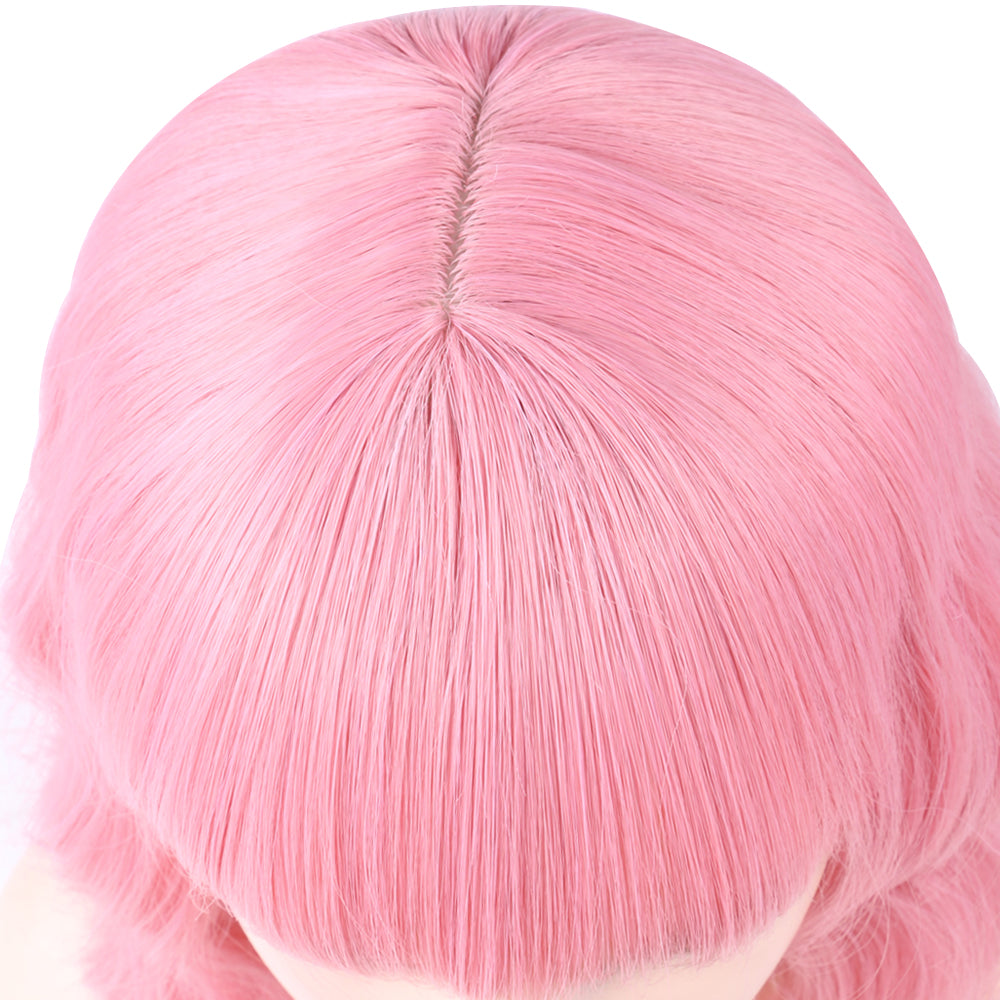 Halloween bangs bob wig fiber cosplay mechanism-PINK