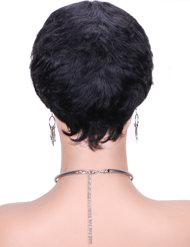 Machine made pixie cut wig--JK9047---#1B----pay 1 get 2