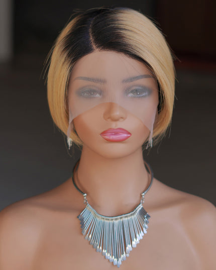 Pixie Cut Wig 13*4*1 lace part ---9164-1B/27#---pay 1 get 2