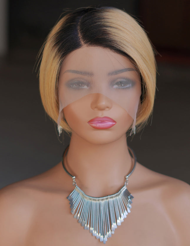 Pixie Cut Wig 13*4*1 lace part ---9164-1B/27#---pay 1 get 2