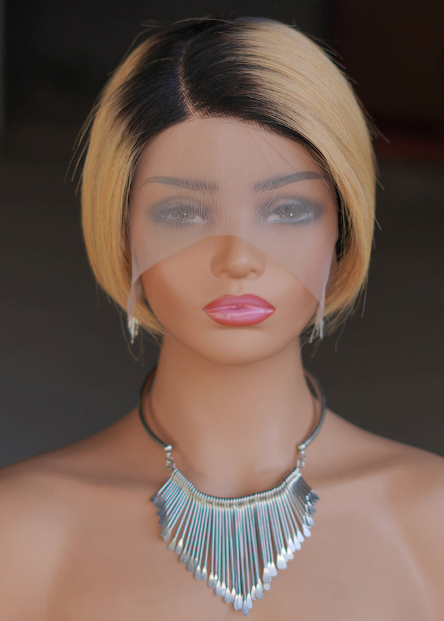 Pixie Cut Wig 13*4*1 lace part ---9164-1B/27#---pay 1 get 2