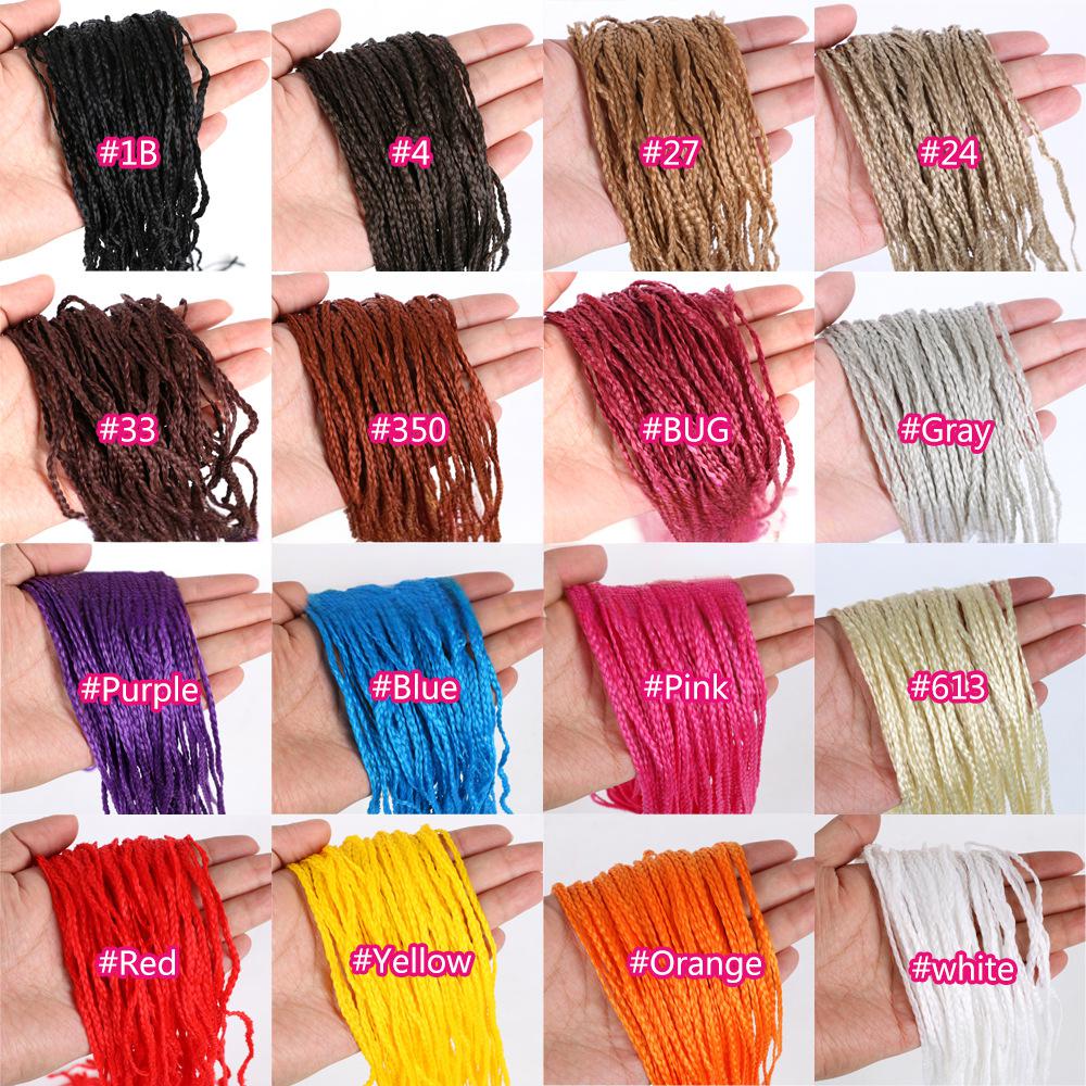 Fiber Thin three strand braid, straight Crochet Box Braids-- brown