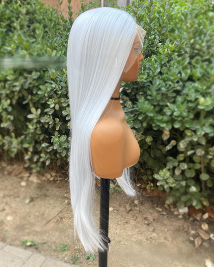 Synthetic lace frontal color wig straight---13*4---blue white color--pay 1 get 2