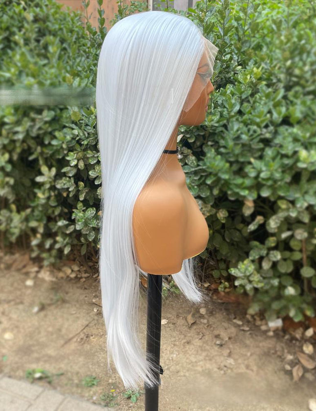 Synthetic lace frontal color wig straight---13*4---blue white color--pay 1 get 2