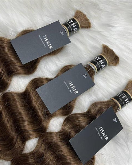 big deep wave  brown color 12A human hair bulk for braiding