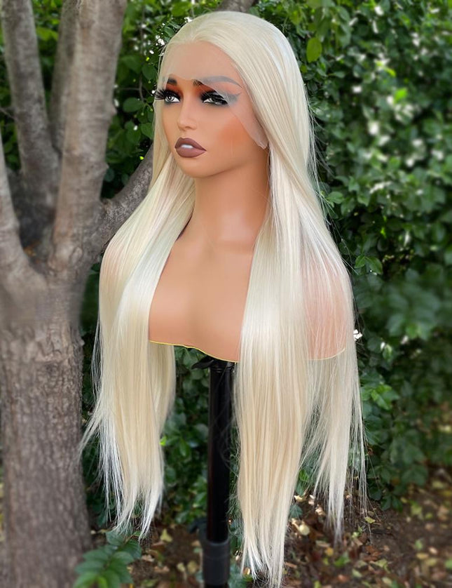 Synthetic lace frontal color wig---13*4---Champagne Milk blonde color--- pay 1 get 2