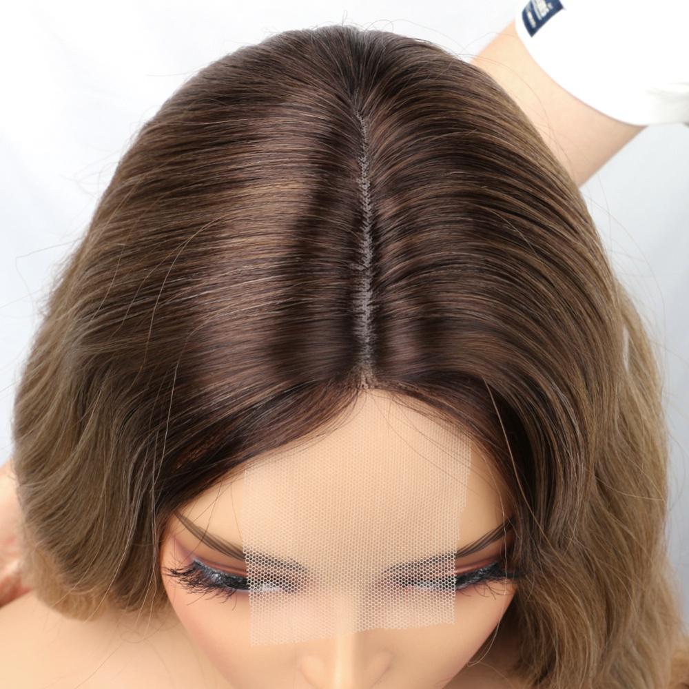Synthetic fiber wigs highlighted lace big wave
