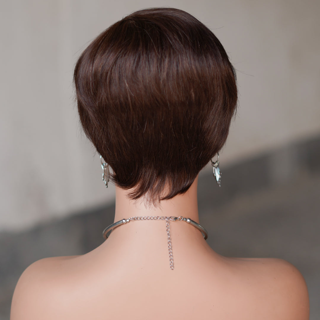 Machine made pixie cut wig---JK9149---#2---RMB 55