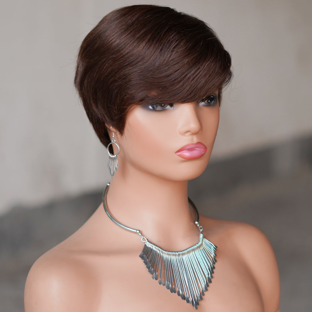 Machine made pixie cut wig---JK9149---#2---RMB 55