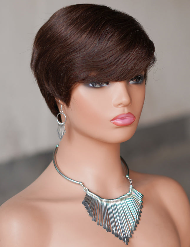 Machine made pixie cut wig---JK9149---#2---pay 1 get 2