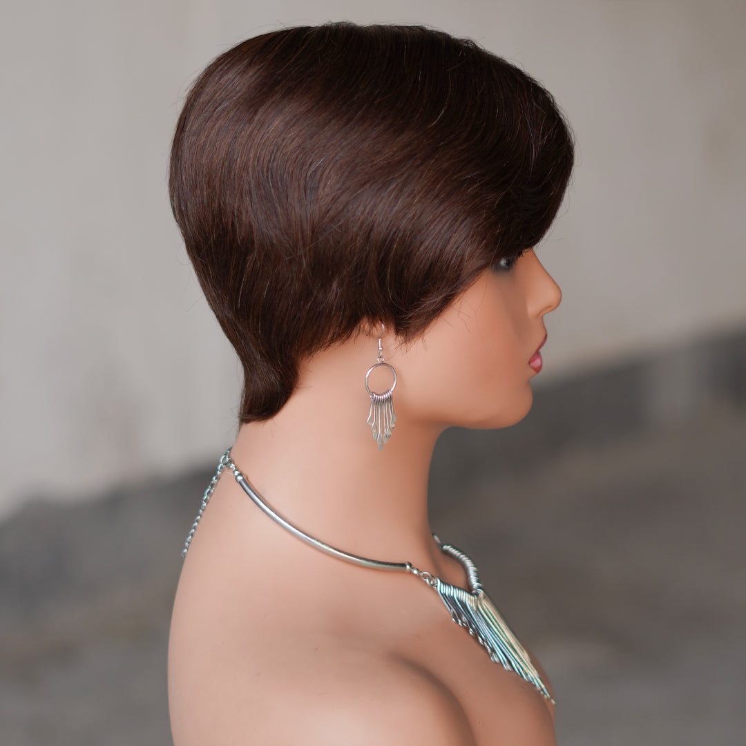 Machine made pixie cut wig---JK9149---#2---RMB 55