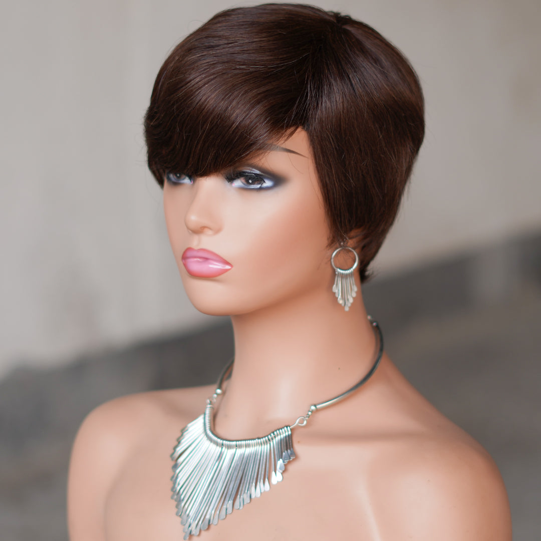 Machine made pixie cut wig---JK9149---#2---RMB 55