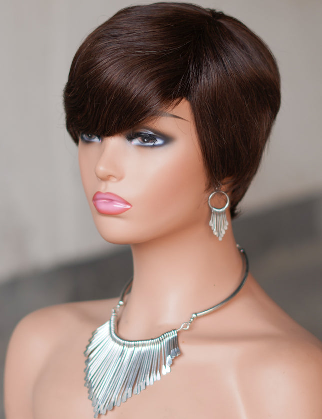 Machine made pixie cut wig---JK9149---#2---pay 1 get 2