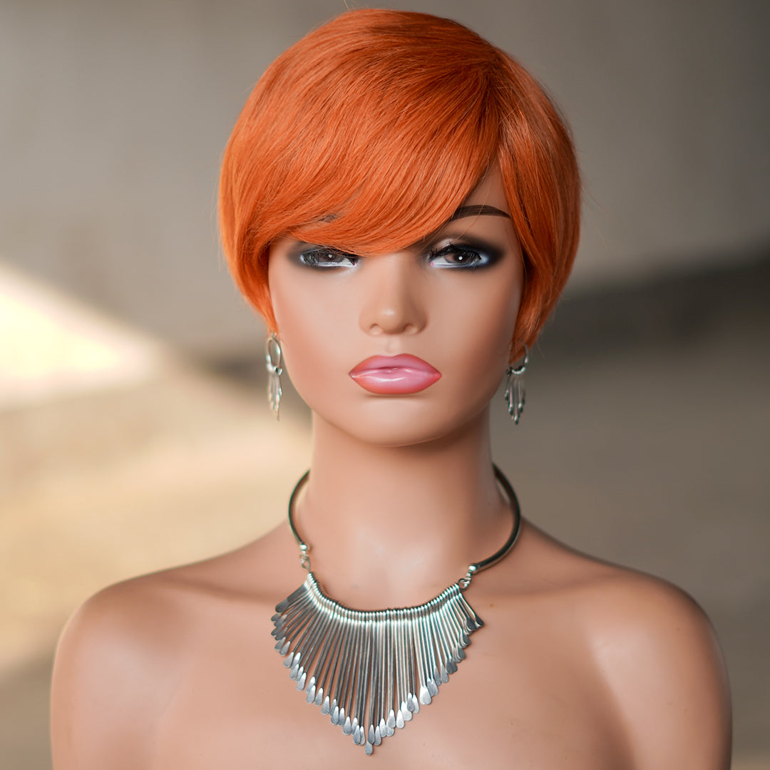 Machine made pixie cut wig---JK9149---#350---RMB 55