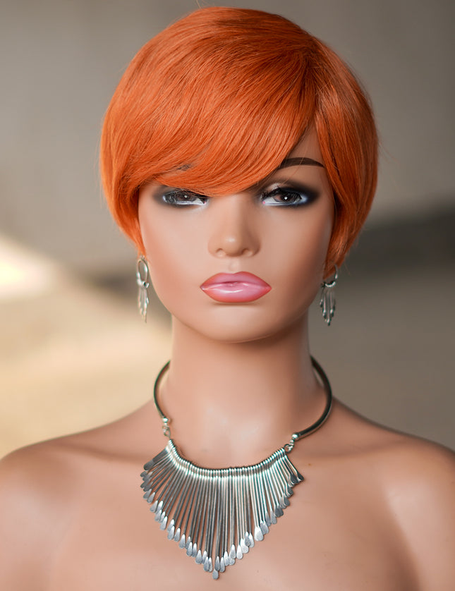 Machine made pixie cut wig---JK9149---#350---pay 1  get 2