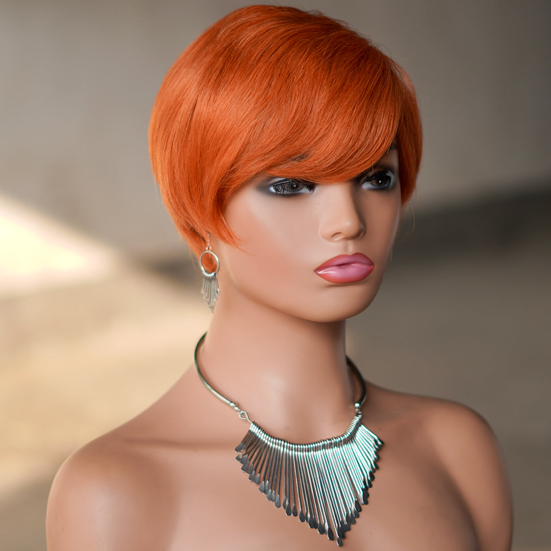 Machine made pixie cut wig---JK9149---#350---RMB 55