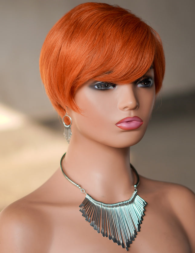 Machine made pixie cut wig---JK9149---#350---pay 1  get 2