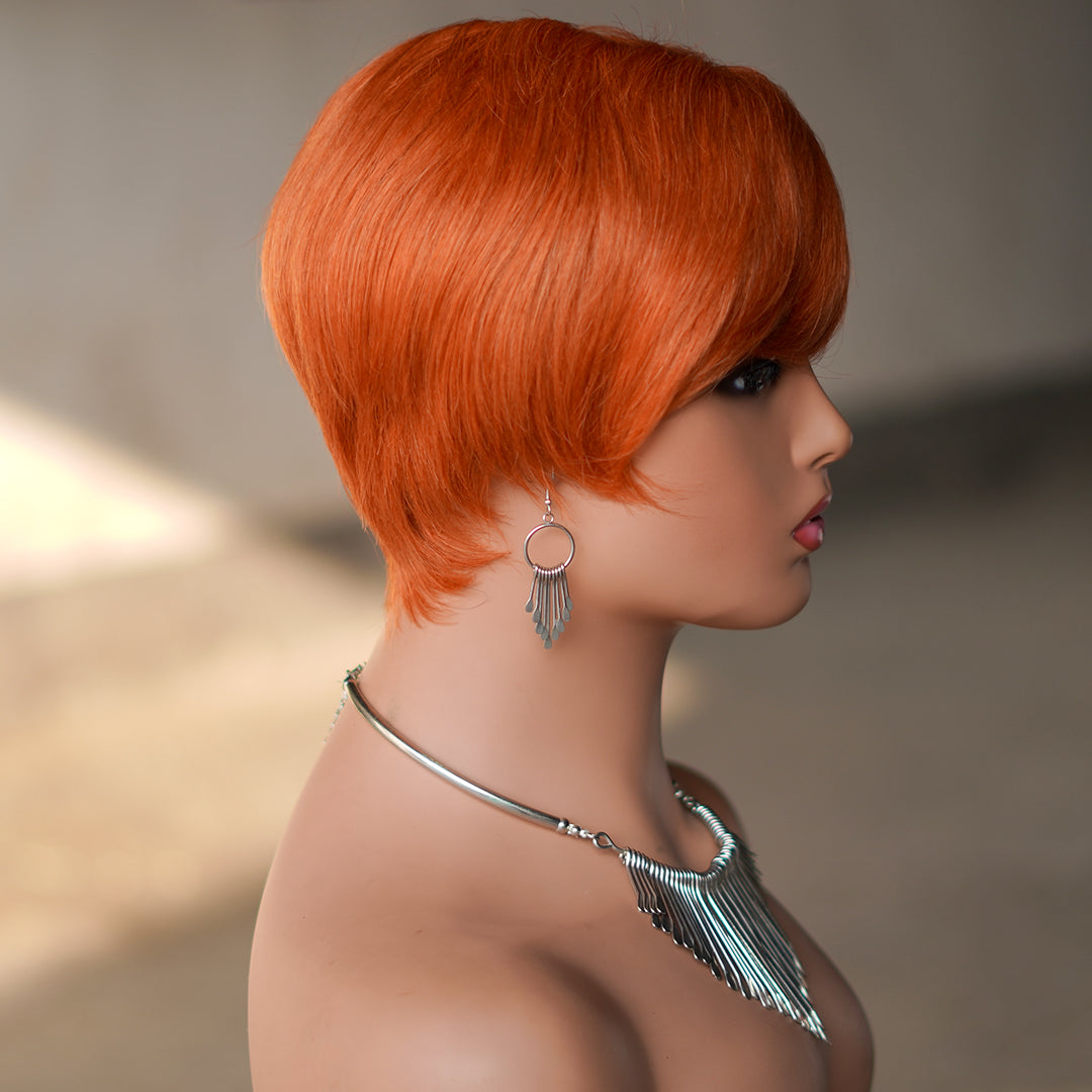 Machine made pixie cut wig---JK9149---#350---RMB 55