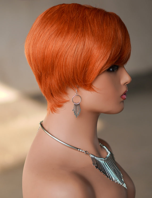 Machine made pixie cut wig---JK9149---#350---pay 1  get 2