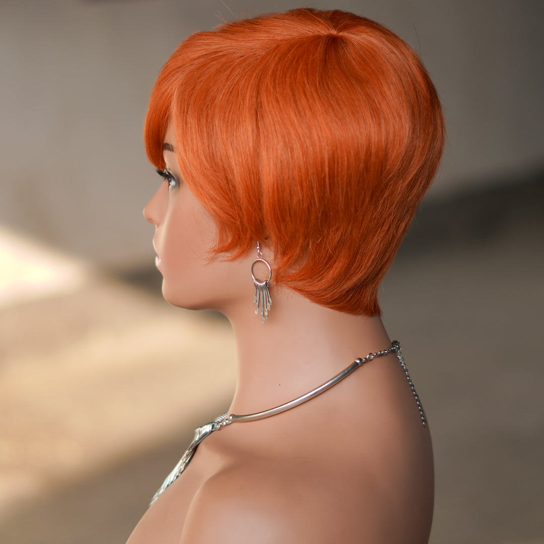 Machine made pixie cut wig---JK9149---#350---RMB 55