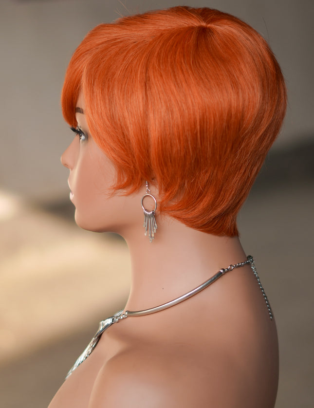 Machine made pixie cut wig---JK9149---#350---pay 1  get 2
