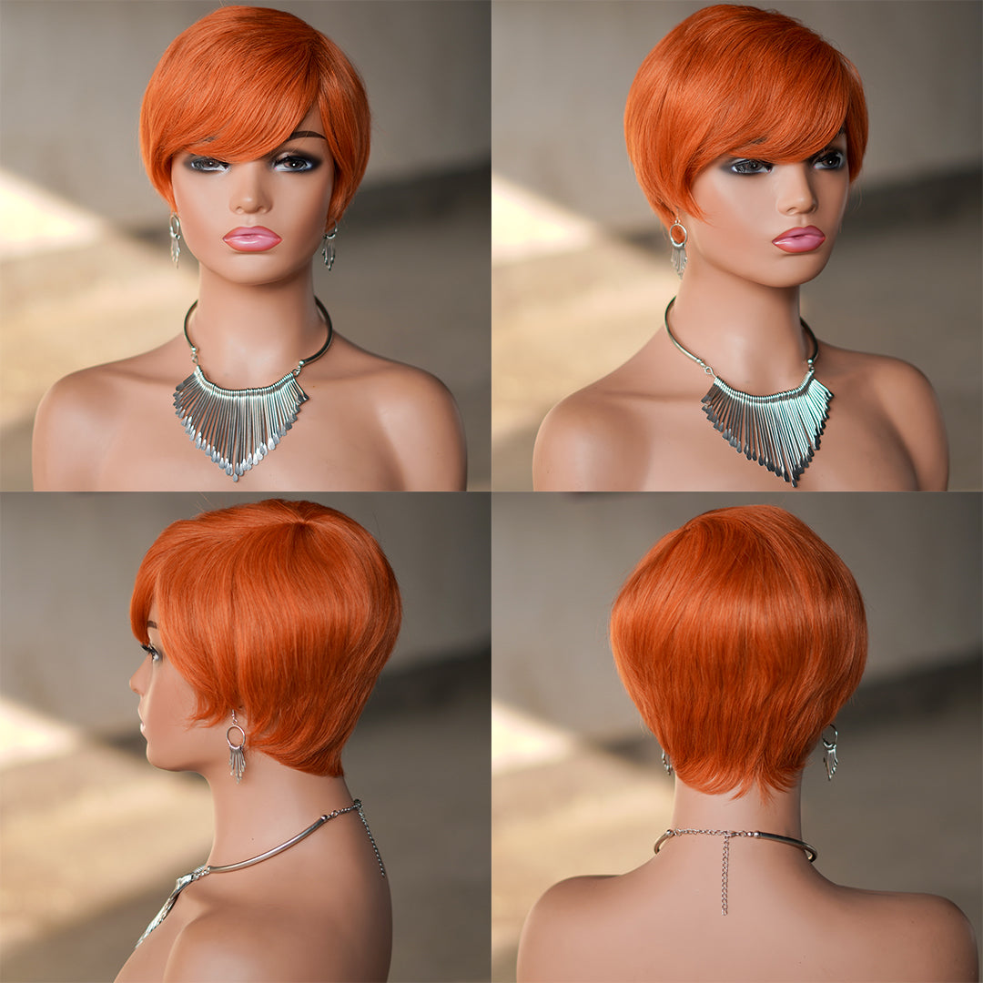 Machine made pixie cut wig---JK9149---#350---RMB 55