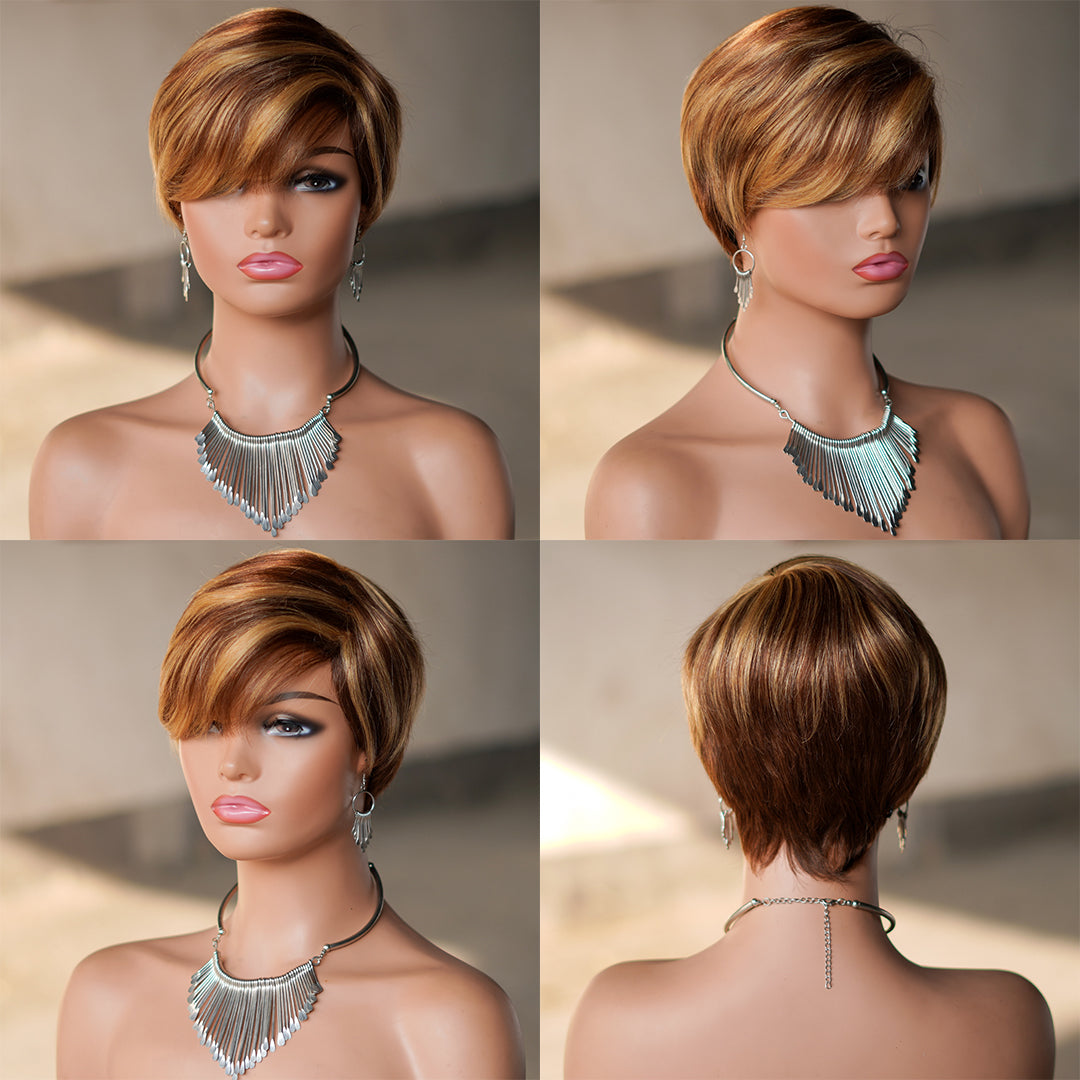 Machine made pixie cut wig---JK9149---#P427---RMB 58