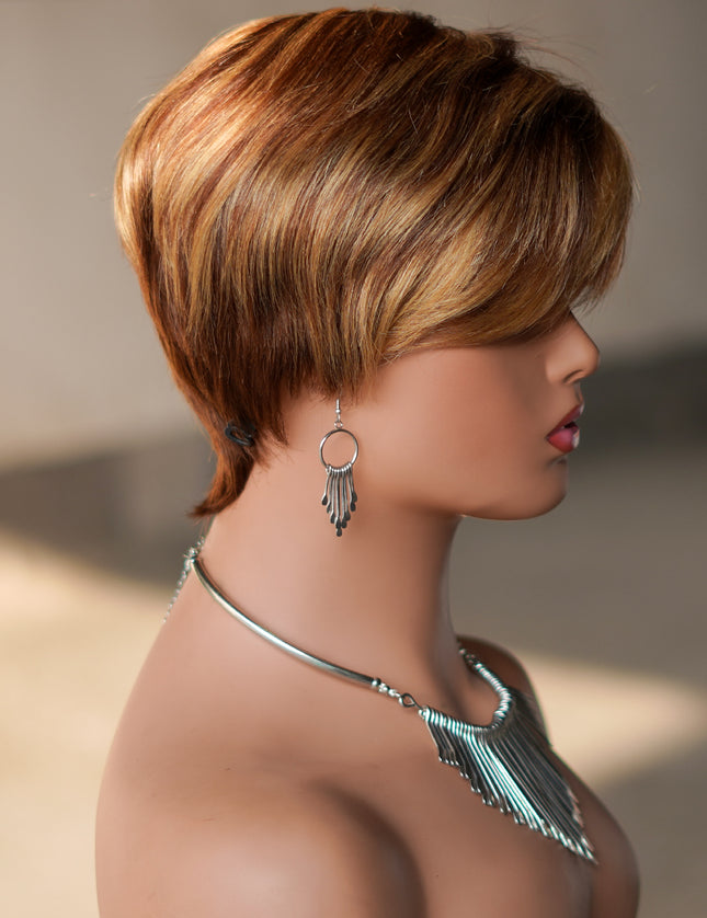 Machine made pixie cut wig---JK9149---#P427---pay 1 get 2