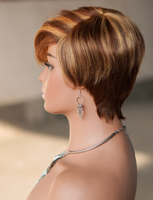 Machine made pixie cut wig---JK9149---#P427---pay 1 get 2
