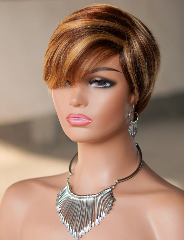 Machine made pixie cut wig---JK9149---#P427---pay 1 get 2