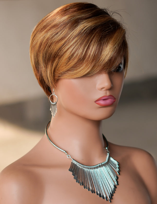 Machine made pixie cut wig---JK9149---#P427---pay 1 get 2